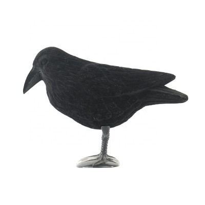 Full Body Flocked Black Plastic Crows Hunting Decoy With Feet