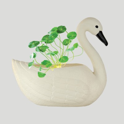 247 new design Garden and home decoration outdoor statues plastic animal figurine swan planter